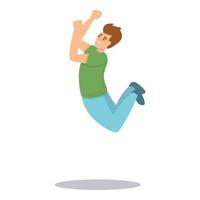 Jumping boy icon, cartoon style vector