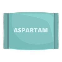 vector de dibujos animados de icono de paquete de aspartamo. comida vegana