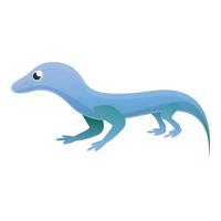 Blue lizard icon, cartoon style vector