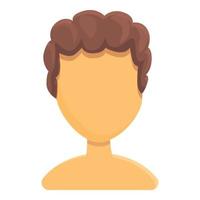 Men curly hairstyle icon, cartoon style vector