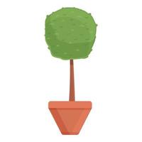 Tree plant pot icon, cartoon style vector