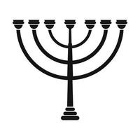 Gold hanukkah menorah simple icon vector