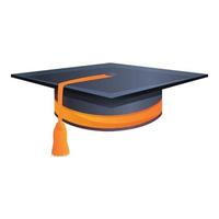 College graduation hat icon, cartoon style vector