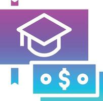 education fund money celebration graduate - gradient solid icon vector