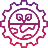 gear ecology world save function - gradient icon vector