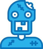 zombie ghost undead corpse halloween - blue icon vector