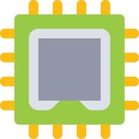 processor cpu card computer accessory - flat icon vector