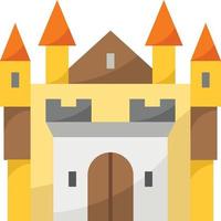 castillo rey reina palacio edificio antiguo - icono plano vector