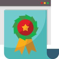 sitio web de premio de contenido de calidad seo - icono plano vector