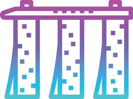 marina bay sands singapore landmark building - gradient icon vector