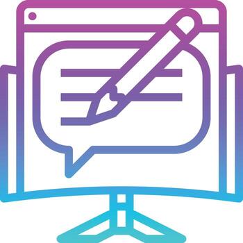 blog post content computer seo - gradient icon vector