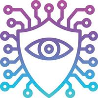 security safety ai artificial intelligence - gradient icon vector