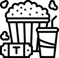 cinema movie theater popcorn entertainment - outline icon vector