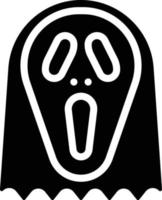 mask ghost scream hallow halloween - solid icon vector