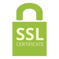 icono de certificado SSL de solución, estilo de dibujos animados vector