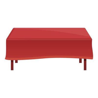 Red holiday table icon, cartoon style