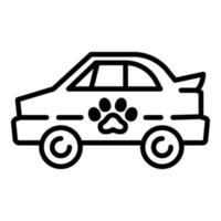 icono de taxi de coche de mascotas, estilo de esquema vector