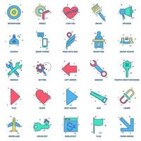 25 Business Concept Mix Flat Color Icon set vector