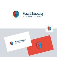 Brain vector logotype with business card template Elegant corporate identity Vector