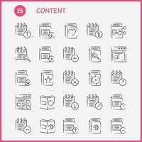 Content Hand Drawn Icon Pack For Designers And Developers Icons Of Web Content Detail Web Book Content Calendar Date Vector