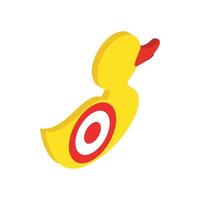 Yellow duck target isometric 3d icon vector