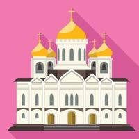 Christian orthodox church icon, flat style vector