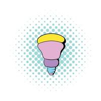 LED bulb icon, comics style vector