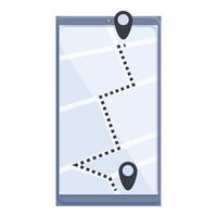 Plan itinerary icon, cartoon style vector