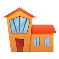 Village cottage icon, cartoon style vector