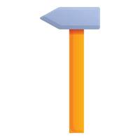 Carpenter home hammer icon, cartoon style vector