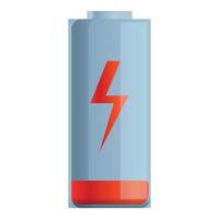 Low battery cell icon, cartoon style vector