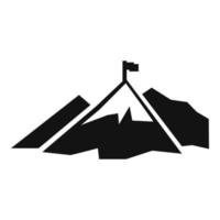 Climb mountain flag icon, simple style vector