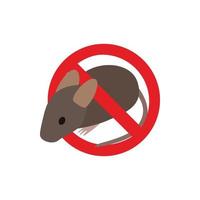 Warning sign with mouse icon, isometric 3d style vector