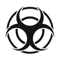 Biohazard sign round simple icon vector