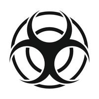 Biohazard sign round simple icon vector