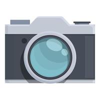 Big lens camera icon cartoon vector. Old device vector