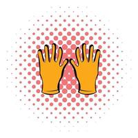 guantes de icono de apicultor, estilo comics vector