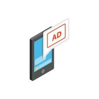 Smartphone with AD letters on the screen icon vector