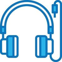 Instrumento musical de música para auriculares - icono azul vector