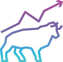bull up stock investment market - gradient icon vector