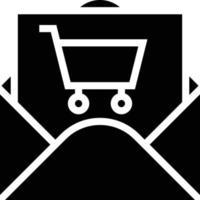 email shopping subscription cart ecommerce - solid icon vector