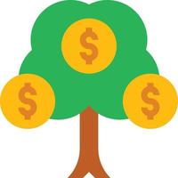 tree money profit investment growth - flat icon vector