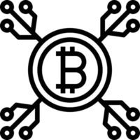cryptocurrency investment digital bitcoin pocket - outline icon vector