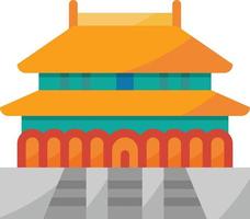 forbidden city china landmark palace - flat icon vector