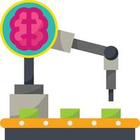 industry manufacturing ai artificial intelligence - flat icon vector