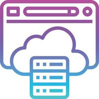 cloud hosting website database seo - gradient icon vector