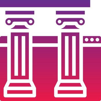 architecture website structure ancient seo - solid gradient icon vector