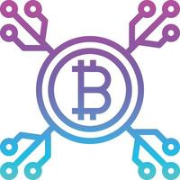 bolsillo de bitcoin digital de inversión en criptomonedas - icono de degradado vector