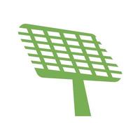 Green solar panel icon, simple style vector