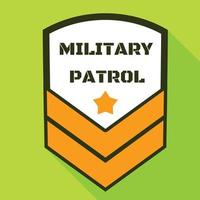 Military patrol logo, flat style vector